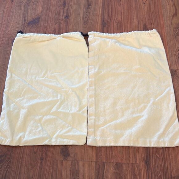 2 Louis Vuitton cream dust bag 8x 13 brown drawstring - Picture 2 of 4